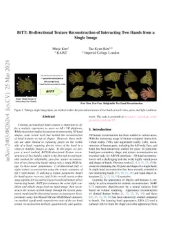 BiTT: Bi-directional Texture Reconstruction of Interacting Two Hands
  from a Single Image