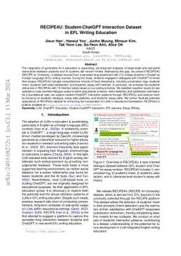 RECIPE4U: Student-ChatGPT Interaction Dataset in EFL Writing Education