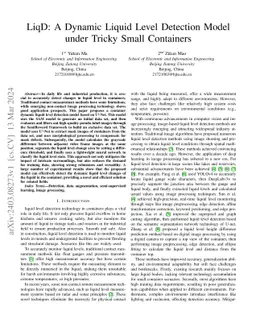 LiqD: A Dynamic Liquid Level Detection Model under Tricky Small
  Containers