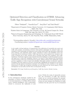 Optimized Detection and Classification on GTRSB: Advancing Traffic Sign
  Recognition with Convolutional Neural Networks