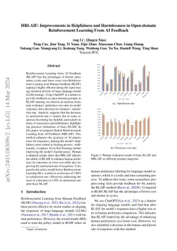 HRLAIF: Improvements in Helpfulness and Harmlessness in Open-domain
  Reinforcement Learning From AI Feedback