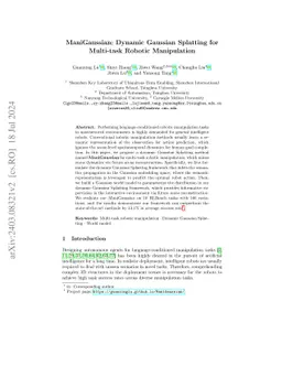 ManiGaussian: Dynamic Gaussian Splatting for Multi-task Robotic
  Manipulation