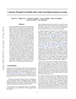 A Sparsity Principle for Partially Observable Causal Representation
  Learning
