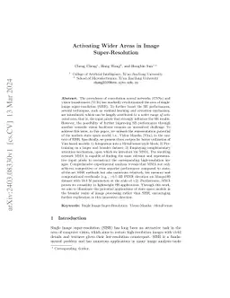 Activating Wider Areas in Image Super-Resolution