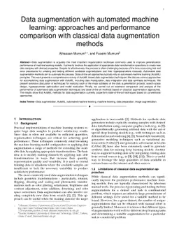 Data augmentation with automated machine learning: approaches and performance comparison with classical data augmentation methods