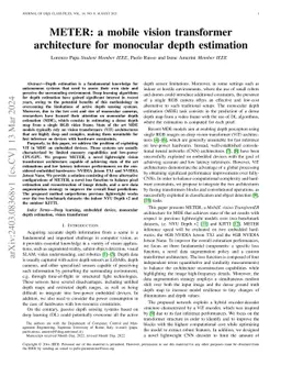 METER: a mobile vision transformer architecture for monocular depth
  estimation