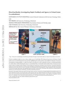 ShareYourReality: Investigating Haptic Feedback and Agency in Virtual
  Avatar Co-embodiment