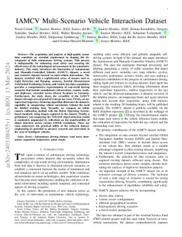 Interaction of Autonomous and Manually Controlled Vehicles Multiscenario Vehicle Interaction Dataset
