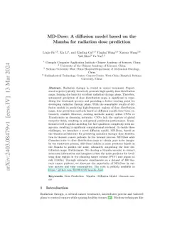 MD-Dose: A diffusion model based on the Mamba for radiation dose prediction