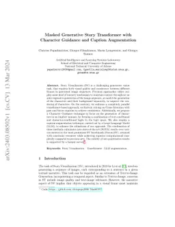Masked Generative Story Transformer with Character Guidance and Caption
  Augmentation