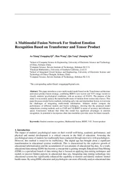 A Multimodal Fusion Network For Student Emotion Recognition Based on
  Transformer and Tensor Product