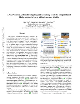 AIGCs Confuse AI Too: Investigating and Explaining Synthetic
  Image-induced Hallucinations in Large Vision-Language Models