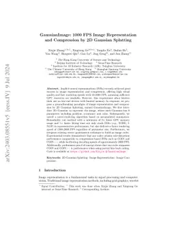 GaussianImage: 1000 FPS Image Representation and Compression by 2D
  Gaussian Splatting