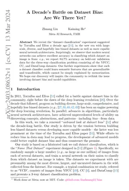 A Decade's Battle on Dataset Bias: Are We There Yet?