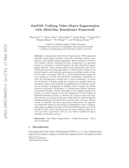 OneVOS: Unifying Video Object Segmentation with All-in-One Transformer
  Framework