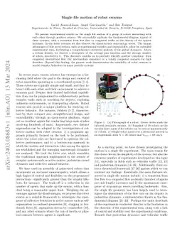 Single file motion of robot swarms