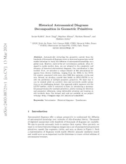 Historical Astronomical Diagrams Decomposition in Geometric Primitives