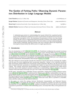 The Garden of Forking Paths: Observing Dynamic Parameters Distribution
  in Large Language Models