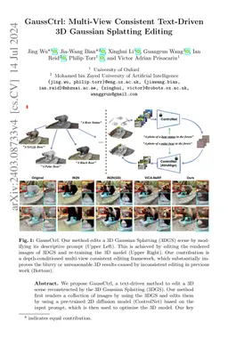 GaussCtrl: Multi-View Consistent Text-Driven 3D Gaussian Splatting
  Editing