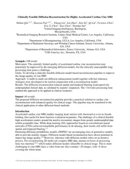 Clinically Feasible Diffusion Reconstruction for Highly-Accelerated
  Cardiac Cine MRI