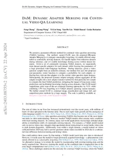 DAM: Dynamic Adapter Merging for Continual Video QA Learning