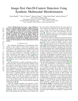 Image-Text Out-Of-Context Detection Using Synthetic Multimodal
  Misinformation