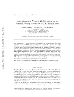 Using Sequential Runtime Distributions for the Parallel Speedup
  Prediction of SAT Local Search