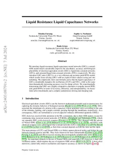 Liquid Resistance Liquid Capacitance Networks