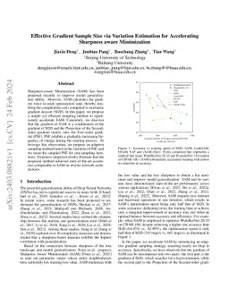 Effective Gradient Sample Size via Variation Estimation for Accelerating
  Sharpness aware Minimization
