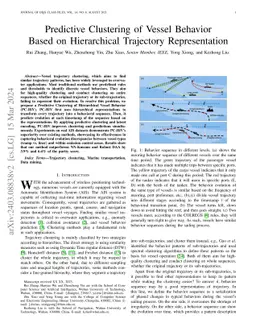 Predictive Clustering of Vessel Behavior Based on Hierarchical
  Trajectory Representation