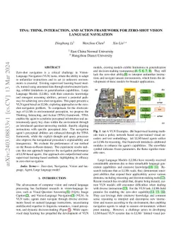 TINA: Think, Interaction, and Action Framework for Zero-Shot Vision
  Language Navigation