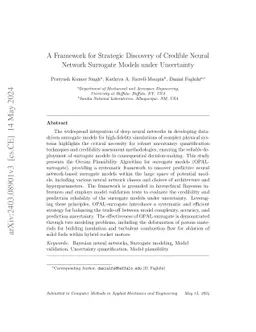 A Framework for Strategic Discovery of Credible Neural Network Surrogate
  Models under Uncertainty