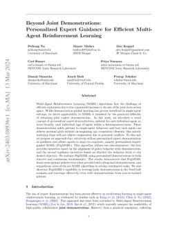 Beyond Joint Demonstrations: Personalized Expert Guidance for Efficient Multi-Agent Reinforcement Learning