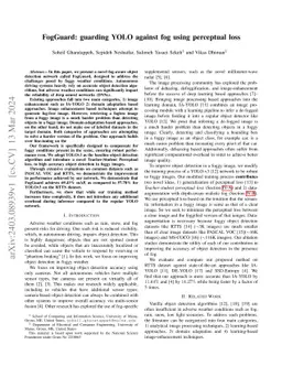 FogGuard: guarding YOLO against fog using perceptual loss