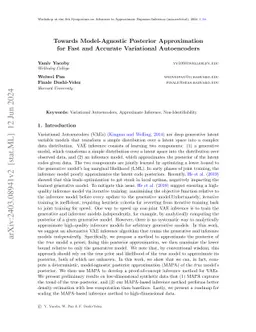 Towards Model-Agnostic Posterior Approximation for Fast and Accurate
  Variational Autoencoders
