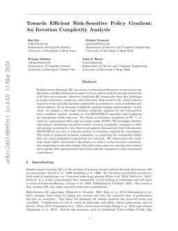 Towards Efficient Risk-Sensitive Policy Gradient: An Iteration Complexity Analysis