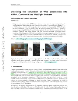 Unlocking the conversion of Web Screenshots into HTML Code with the
  WebSight Dataset
