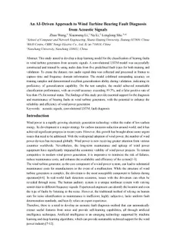 An AI-Driven Approach to Wind Turbine Bearing Fault Diagnosis from
  Acoustic Signals