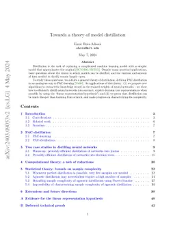 Towards a theory of model distillation