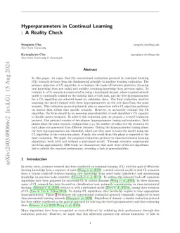 Hyperparameters in Continual Learning: A Reality Check