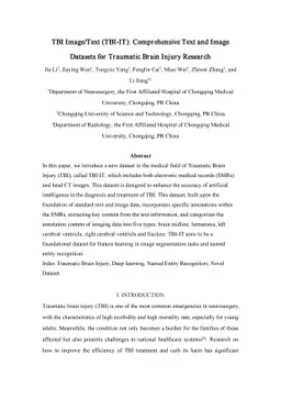 TBI Image/Text (TBI-IT): Comprehensive Text and Image Datasets for
  Traumatic Brain Injury Research