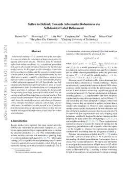 Soften to Defend: Towards Adversarial Robustness via Self-Guided Label
  Refinement