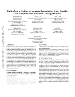 OutlineSpark: Igniting AI-powered Presentation Slides Creation from
  Computational Notebooks through Outlines