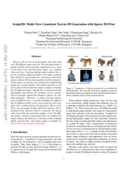 Sculpt3D: Multi-View Consistent Text-to-3D Generation with Sparse 3D
  Prior