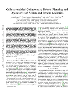 Cellular-enabled Collaborative Robots Planning and Operations for
  Search-and-Rescue Scenarios