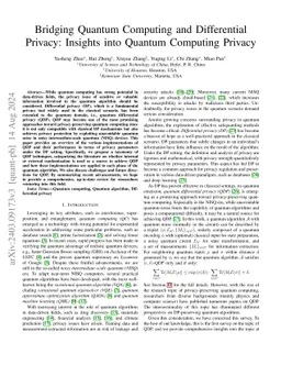 Bridging Quantum Computing and Differential Privacy: Insights into
  Quantum Computing Privacy