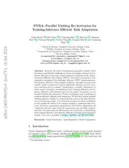 PYRA: Parallel Yielding Re-Activation for Training-Inference Efficient
  Task Adaptation