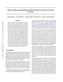 On the Laplace Approximation as Model Selection Criterion for Gaussian
  Processes
