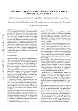 Uncertainty Quantification for cross-subject Motor Imagery
  classification