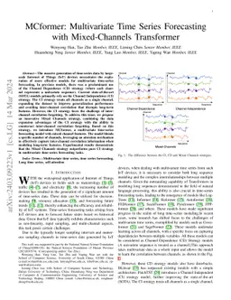 MCformer: Multivariate Time Series Forecasting with Mixed-Channels
  Transformer